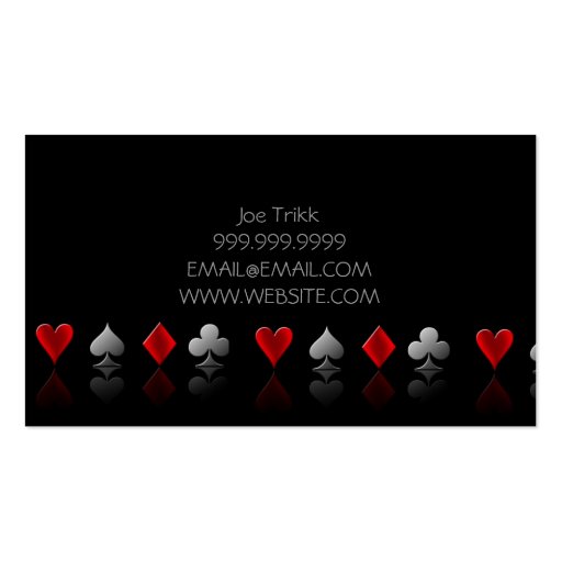 Magic Magician Card Poker Trick Entertainment Business Cards (back side)