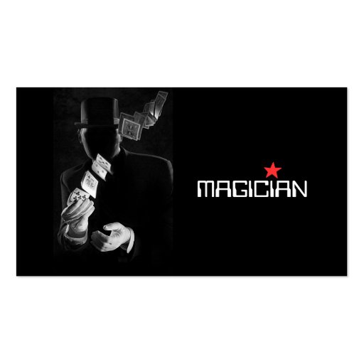 Magic Magician Card Poker Trick Entertainment Business Card Templates (front side)