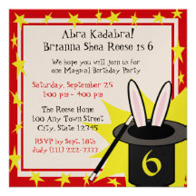 Magic Me Birthday Invite