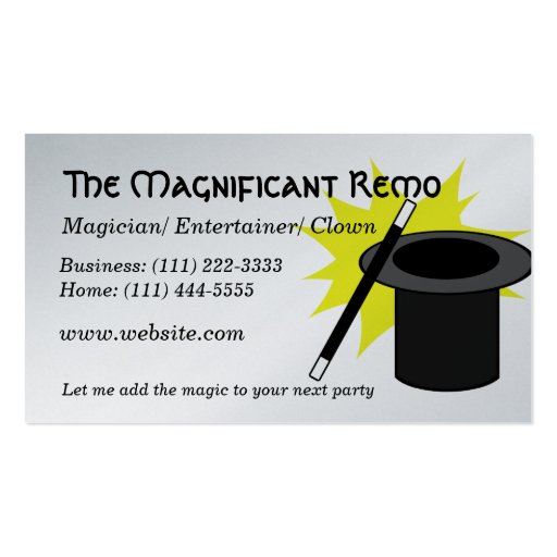 Magic Me/ Magician Business Card Template (front side)