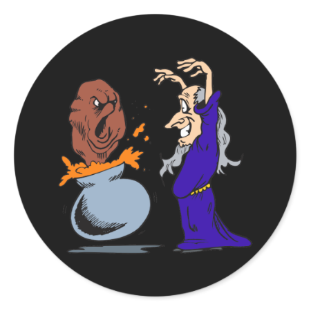 Magic Meatball Wizard Round Stickers