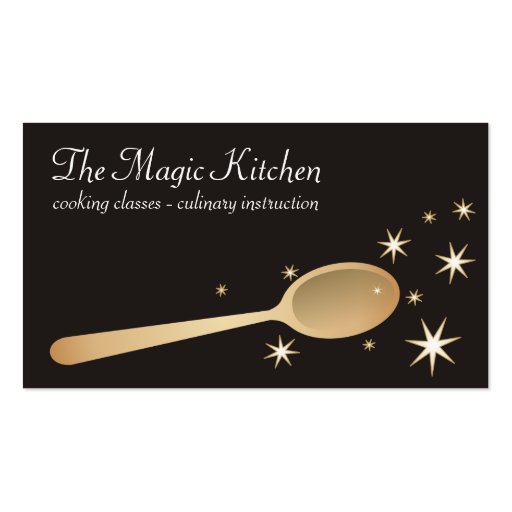 magic mixing spoon cooking baking business card...