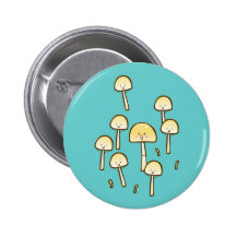 Magic Mushrooms Doodle Art Button