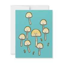 Magic Mushrooms Doodle Art invitations