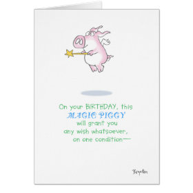 MAGIC PIGGY GREETING CARD