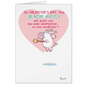 MAGIC PIGGY Valentines by Boynton Greeting Card
