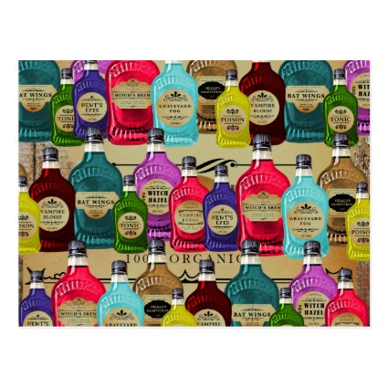 Magic Potion Apothecary Halloween Tonic Bottles Postcards