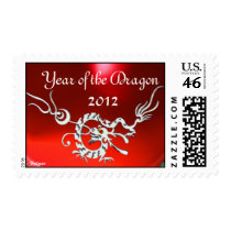 MAGIC SEA DRAGON ,Red Ruby Postage Stamp