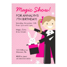 Magic Show Birthday Party Invitations