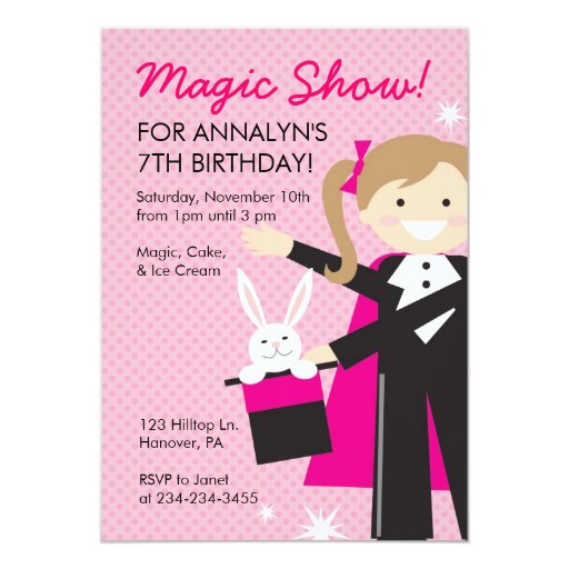 Magic Show Birthday Party Invitations | Zazzle