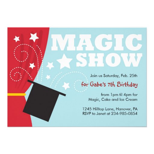 Magic Show Birthday Party Invitations