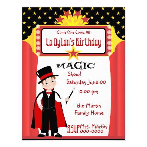 Magic Show Personalized Invitations