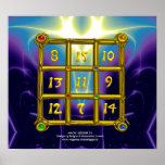 MAGIC SQUARE 33 ,Blue Purple Poster
