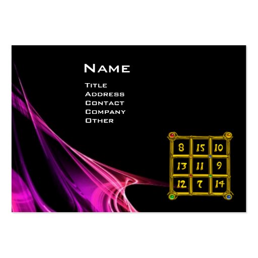 MAGIC SQUARE 33 , Pink Purple Black Business Card Template (front side)