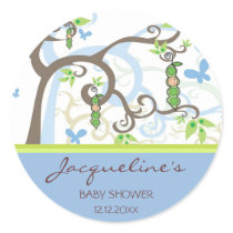 Magic Tree & Baby Boy Baby Shower Favors Label / stickers