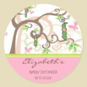 Magic Tree & Baby Girl Baby Shower Favor Label / stickers