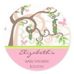 Magic Tree & Baby Girl Baby Shower Favor Label / stickers