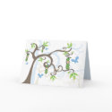 Magic Trees Baby BOY in a Pod Announcement Card by fat_fa_tin Magic Trees Baby BOY in a Pod Announcement Card