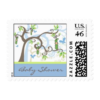 Magic Trees & Baby Boys Cute Baby Shower Postage stamp