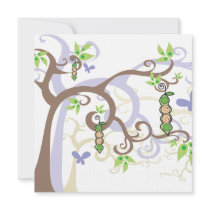 Magic Trees Twins Boy Girl Pea In Pod Baby Shower invitations by fat_fa_tin Magic Trees Twins Boy Girl Pea In Pod Baby Shower invitations