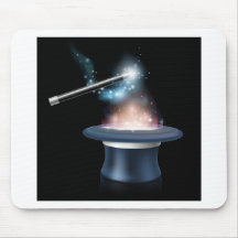 Magic trick hat and wand mousemat