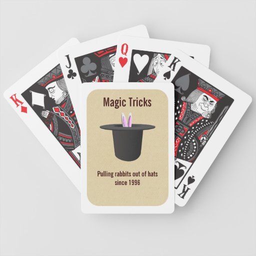 Magic Tricks Pulling Rabbits Out Of Hats Card Bicycle Playing Cards Zazzle