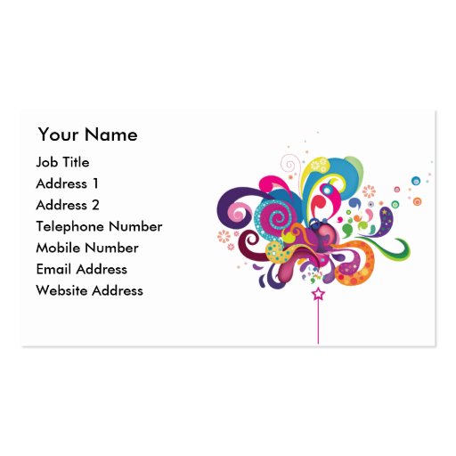 Magic Wand of Color Business Card Templates (front side)