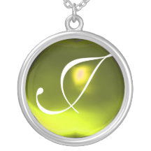 MAGIC YELLOW TOPAZ GEM STONE MONOGRAM NECKLACE
