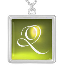 MAGIC YELLOW TOPAZ GEM STONE MONOGRAM NECKLACES