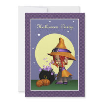 Magical Bubbles Witch Halloween Party Invitation