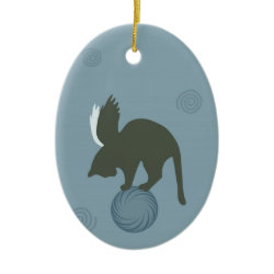 Magical Christmas Kitty Custom Ornament ornament