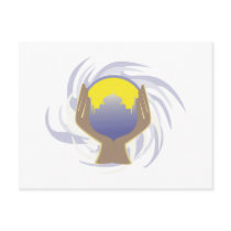 magical crystal ball design post card