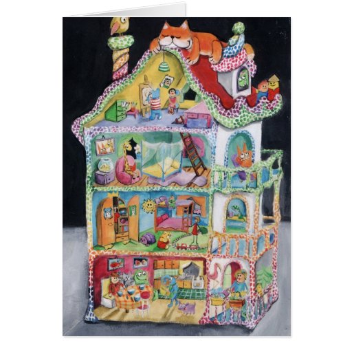 Doll House Cards, Doll House Card Templates, Postage, Invitations