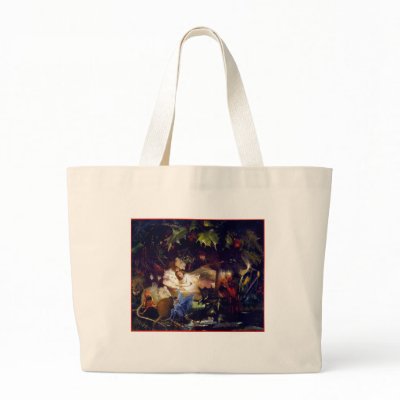Magical Fairy Fantasy Painting: The Fairy Bower Canvas Bag by Aquavel