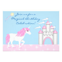 Magical Fantasy Unicorn Girl's Birthday Invitation