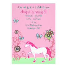 Magical Fantasy Unicorn Girl's Birthday Invitation