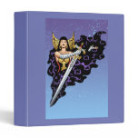 Magical Gothic Queen with Huge Sword by Al Rio 3 Ring Binder