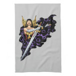 Magical Gothic Queen with Huge Sword by Al Rio Hand Towel