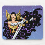Magical Gothic Queen with Huge Sword by Al Rio Mousepads