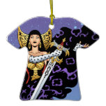 Magical Gothic Queen with Huge Sword by Al Rio Christmas Ornaments