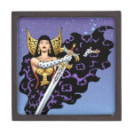 Magical Gothic Queen with Huge Sword by Al Rio Premium Keepsake Box