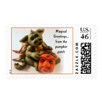 Magical Greetings From The Pumpkin Patch Postage Stamps by Dragon_Weaver