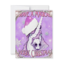 Magical Merry Christmas Unicorn Custom Invite