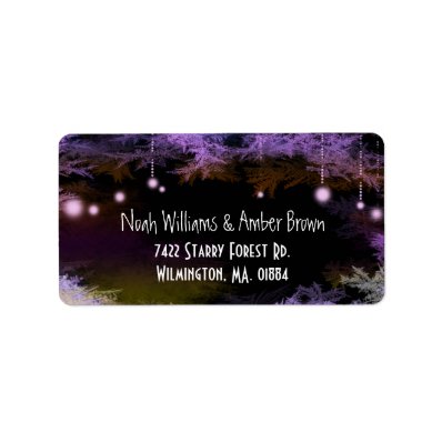 Magical Purple Forest Wedding Return Address Label