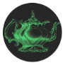 Magical Retro Green Altered Light Victorian Teapot Round Sticker
