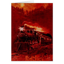 Magical Steam Engine Victorian Train Card