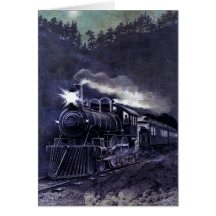 Magical Steam Engine Victorian Train Greeting Cards