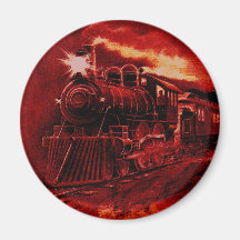 Magical Steam Engine Victorian Train Magnet
