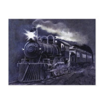 Magical Steam Engine Victorian Train Postcard