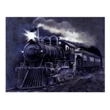 Magical Steam Engine Victorian Train Postcard